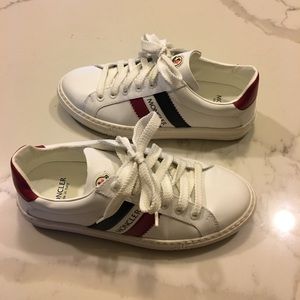 Moncler Ariel Stripe Leather Sneakers